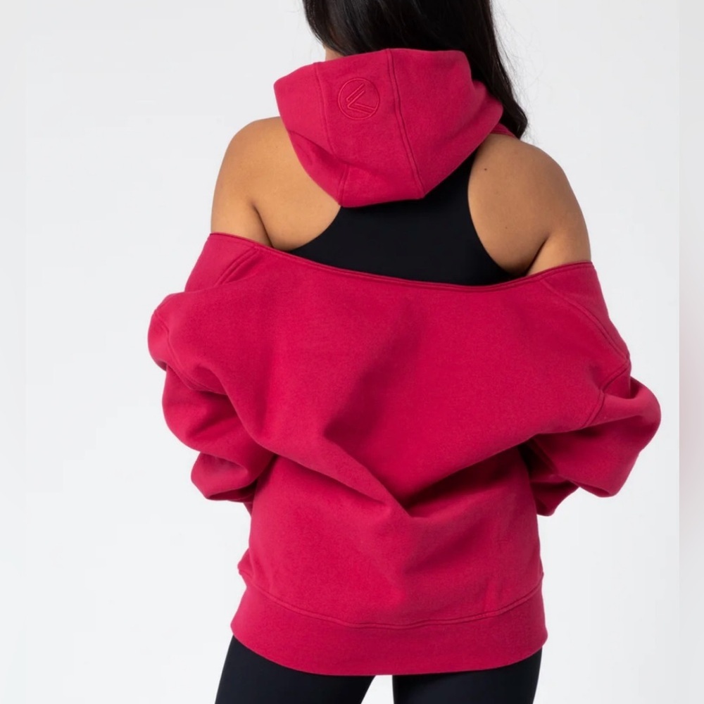 SAVVI Hot Pink Challan Open Back Hoodie Women’s XS Workout Active - Picture 2 of 10